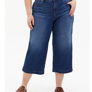 Crop High Rise Wide Leg Jean - Vintage Stretch Med